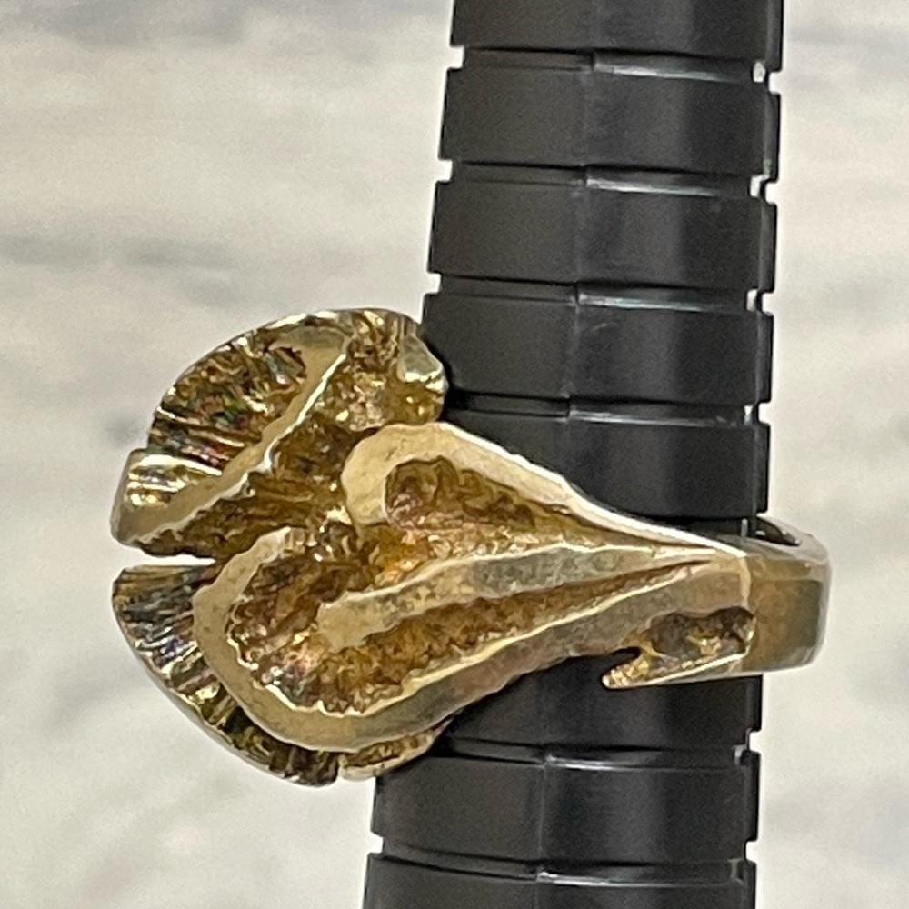 Heavy Sterling Silver Sculptural Statement Ring Size 6.5 Brutalist Modern gold P - Picture 12 of 13